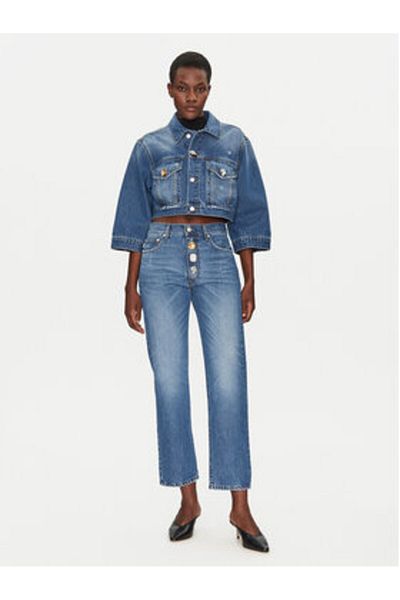 Vicolo Jachetă din denim pentru femei DD5216 bleumarin