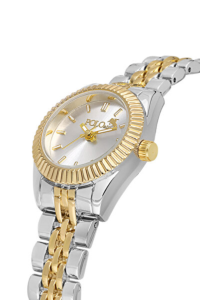 Polo Air ساعة يد نسائية أنيقة باللون الفضي والذهبي Pl-1553B7X