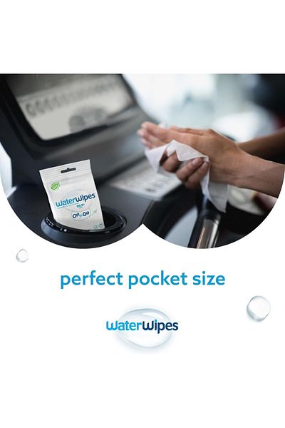 WaterWipes On-the-go plastic free wipes, 300 Count (30 pack of 10 wipes)