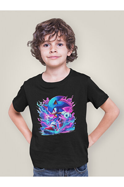 SEVBANO تي شيرت للأطفال مطبوع عليه رسوم متحركة سوبر سونيك للجنسين (1-12 سنة)