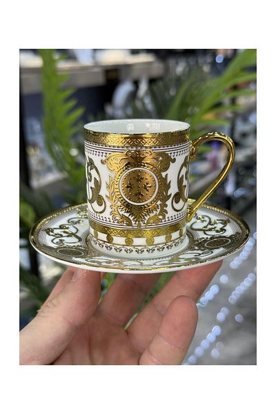 Doğudeko Luxury Porcelain 6-Piece Avant-Garde Cup Set Alena