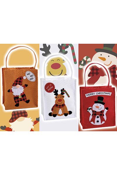 Decorer Set of 3 Christmas bags 17x8x33 cm