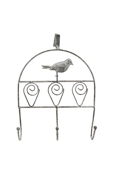 Clayre & Eef Wall hanger in antique gray iron 24x7x32 cm