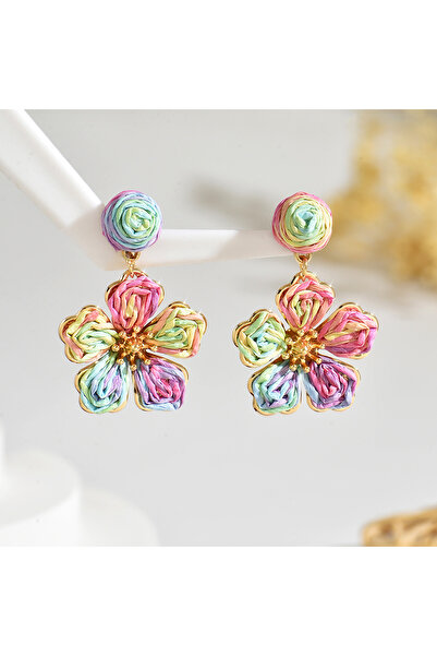 Choice Mix Color Bohemia Summer Elegant Raffia Flower for Women Girls Multi-color Handmade Sweet Rattan Kni