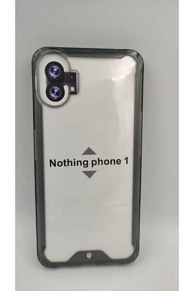 Generic Fashionury Shockproof Crystal Clear Nothing Phone 1 Back Cover Case (Black Bumper)