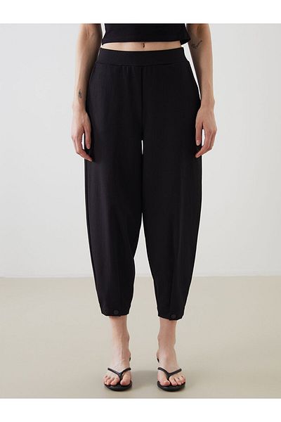 LC Waikiki Black Elastic Waist Women's Trousers