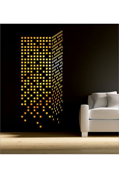 OEM Set oglinzi pătrate cu design - Oglinzi decorative acrilice 2/2 aurii 100 buc