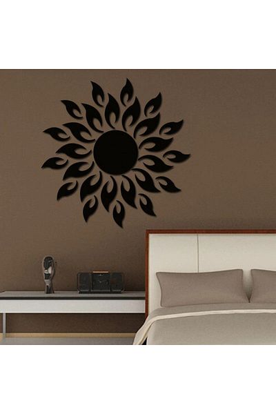OEM 3D Design Mirror Set BLACK SUN - Luxury Home Decorative Acrylic Mirrors 27 pcs/set