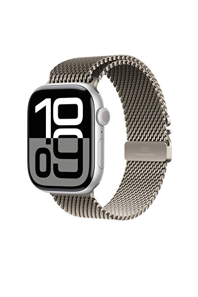 Başkenttekno ساعة أبل 7 مقاس 45 ملم KRD-100 حزام شبكي من التيتانيوم