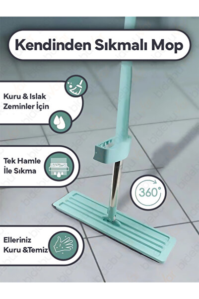 bidebuvar Kendinden Sıkmalı Sihirli Mop – Akıllı Temizlik Için Zahmetsiz Çözüm