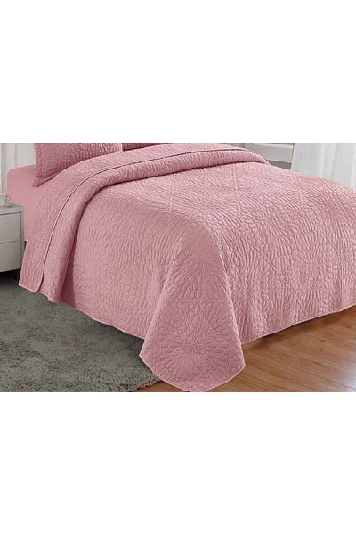 CHIRASO CHIRASO 3-Piece Duvet Cover Set, 230x250 cm, Satin Cotton, Embossed Pattern, UNI, powder pink