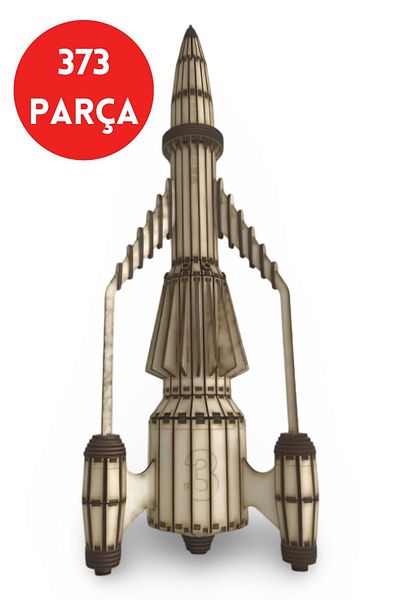 ALGWOOD Thunderbird 3 Spacecraft Model - 373 Pieces Wooden 3D Puzzle - Tb3 Ssto Rocket Model