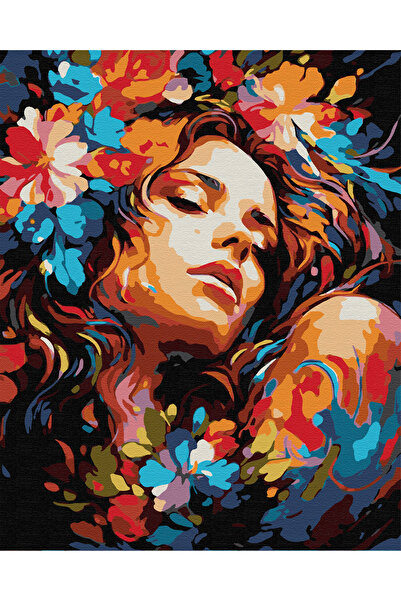 İZSA HOBİ Sayılarla Boyama Hobi Seti 40x50 Çerçeveli Numaralı Tuval Fırça Boy...