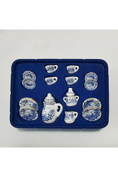 LavinTheMavi Miniature Toy Ceramic Mini Teapot and Tea Set - 15 Pieces