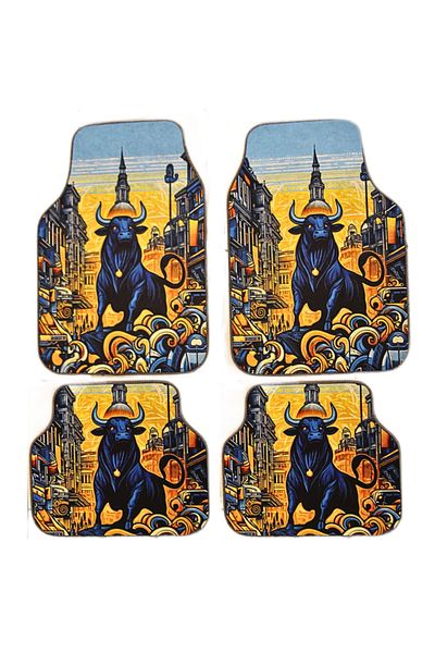 GENERAL DECOMAT Bull Print Car Mats – Universal PVC Set