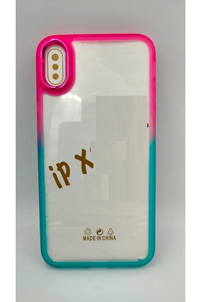 Generic Clear Soft Case Compatible with iPhone X with Gradient Color Contrast Edge Style