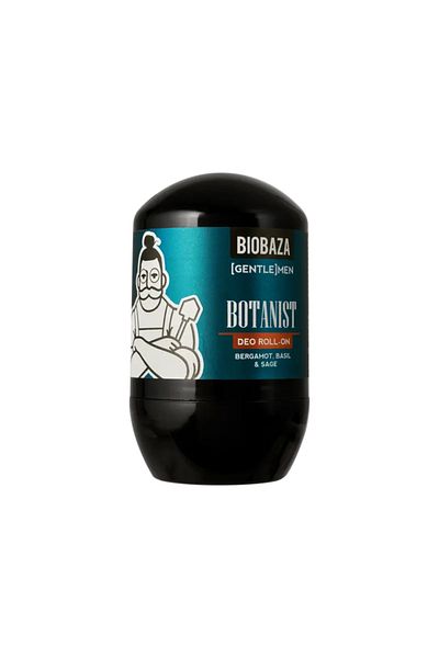 Biobazam Roll-on deodorant based on baking soda, with bergamot, basil oil, sage, BIOBAZA GENTLE[MEN], 50 ml