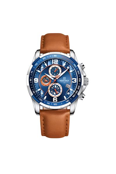 Naviforce Men’s Luxury Chronograph Watch – Gold Finish, Genuine Leather, Quartz Movement