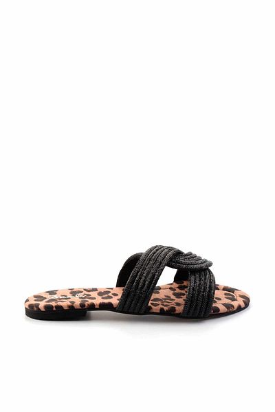 Bambi Black Leopard Women's Slippers K04192176087
