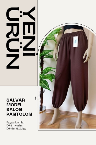 VİP BERA TEKSTİL Kadın Soft Kumaş Şalvar Model Balon Pantolon