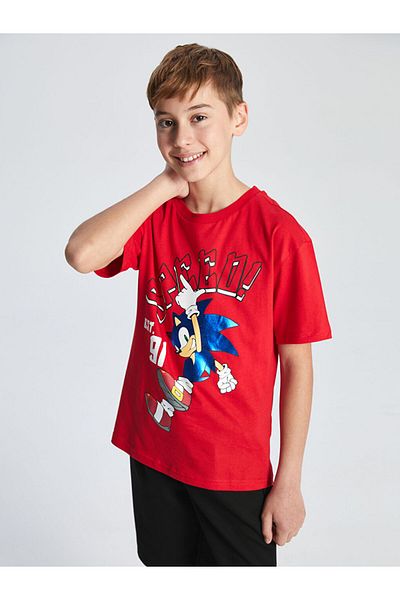 LC Waikiki Crew Neck Sonic Printed Boys' T-Shirt