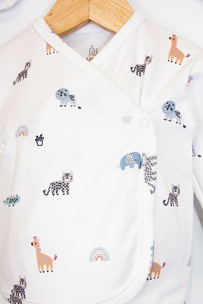 Cassiope 5-Piece Safari Patterned Cotton Baby Boy Hospital Release