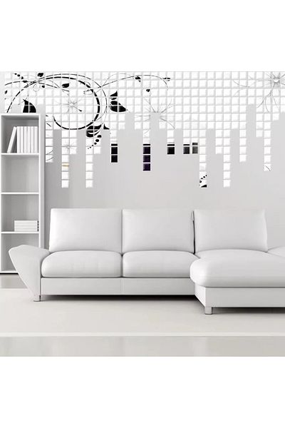OEM Set de 100 de oglinzi decorative acrilice în formă pătrată, pentru decorarea pereților, 2 x 2 cm, oferte originale