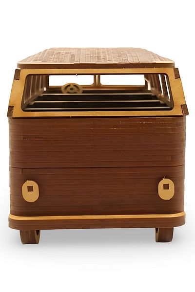 ALGWOOD Volkswagen T1 Wooden Model Car - Retro Vw Minibus Mockup - 91 Pieces Wooden 3D Kit