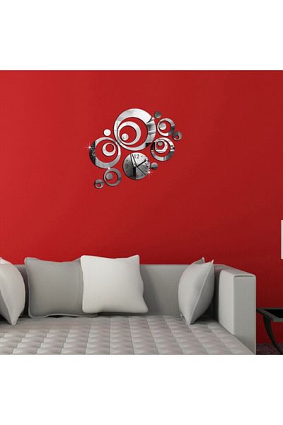 OEM Set de oglinzi cu design modern, ceas de perete - oglinzi decorative din acril, ceas de perete din cristal - diamant