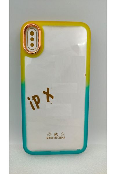 Generic Clear Soft Case Compatible with iPhone X with Gradient Color Contrast Edge Style