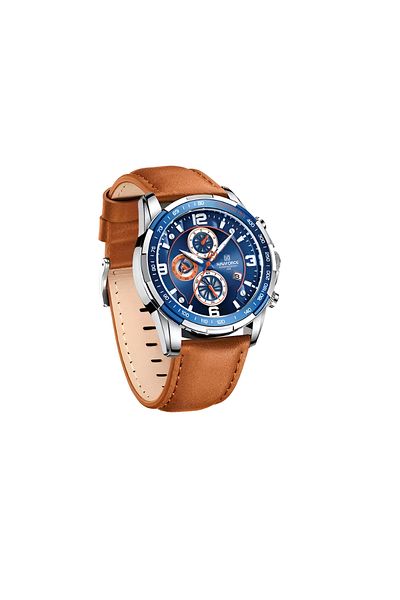 Naviforce Men’s Luxury Chronograph Watch – Gold Finish, Genuine Leather, Quartz Movement