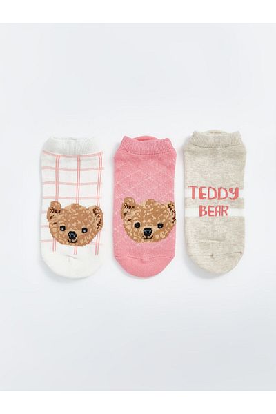 LC Waikiki New Season Bear Teddy Patterned Girls' Booties Socks 5-Piece - S58770Z4