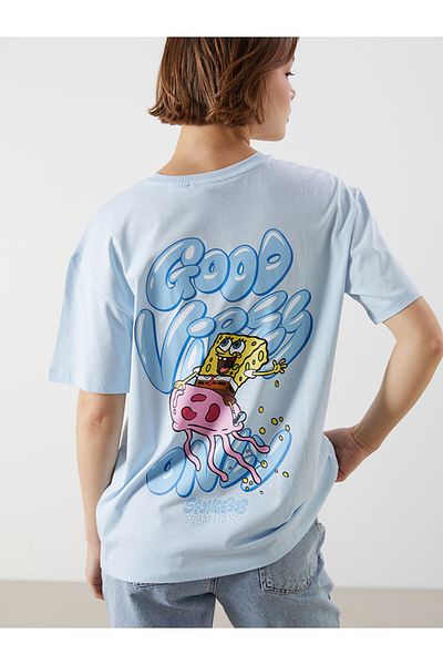 LC Waikiki Tricou pentru femei cu imprimeu Sunger Bob de sezon nou - S5OY25Z8