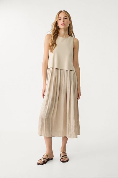 Stradivarius Pleated midi dress