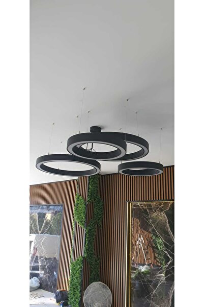 ELITELIGHTDİZAYN 70CM SİYAH kasa Sarkıt HALKA (SİMİT) Modern LED Aydınlatma | 4000K | Salon, Mutfak, Ofis vb. İçin