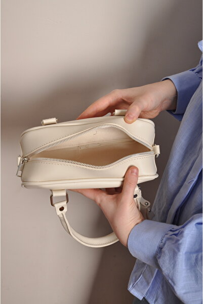 WITH-W Women's Adjustable Strap Leather Model, AirPods Bag Accessory, Cross Hand and Shoulder Bag