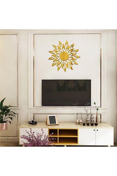 OEM Set de oglinzi decorative 3D acrilice FLOAREA-SOARELUI AUR Luxury Home 27 piese MyStyle