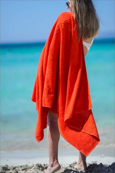 Monalisa Home 100% Cotton Red Beach Towel Transforming into Beach Bag