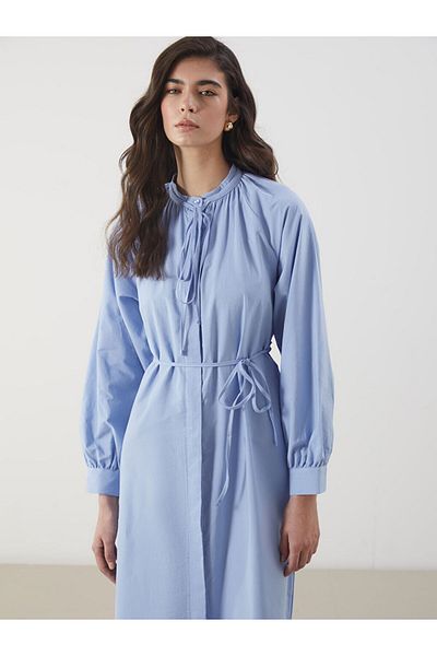 LC Waikiki Rochie cămașă din poplin cu guler Baglama sezon nou - S5OC51Z8