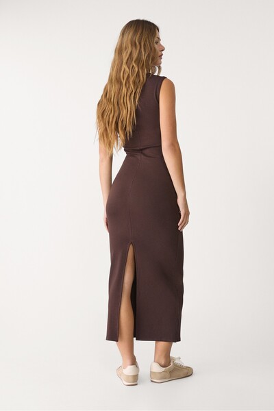 Stradivarius Midi dress with square neckline
