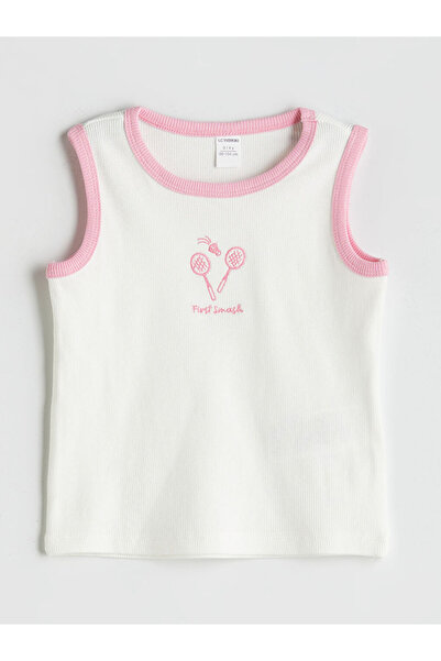 LC Waikiki Lcw Crew Neck Embroidered Girls' Singlet 2-Piece Fashion