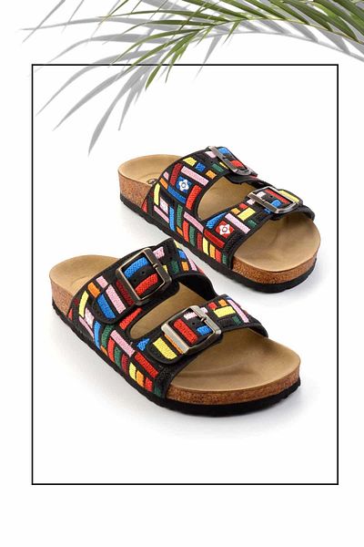 Bambi Black Nubuck Women's Slippers K 04819300601