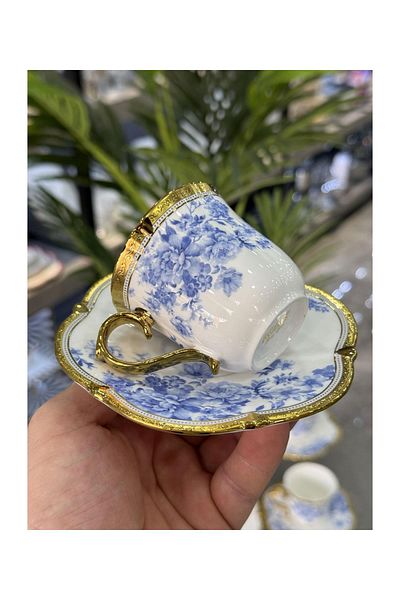 Doğudeko Bluebell Luxury Porcelain 6-Piece Cup Set