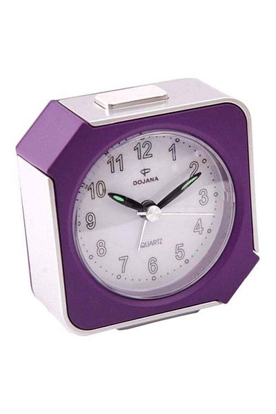 dojana Plastic Analog Alarm Clock Purple/White