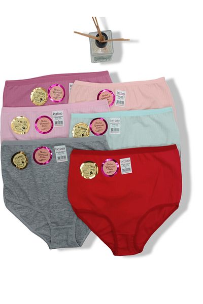 BEYAZTOPTAN 100% Cotton Women's High Waist Lifting Reported Bato Panties 6 Pack