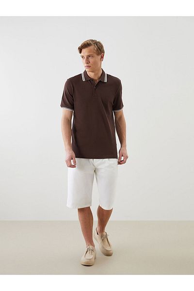 LC Waikiki New Season Polo Neck Short Sleeve Men's Textured T-Shirt - S5Bl66Z8