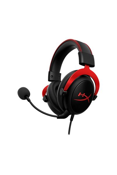 HyperX سماعة رأس للألعاب Cloud II لأجهزة الكمبيوتر الشخصية وPS4 وXbox One وNintendo Switch، لون أحمر