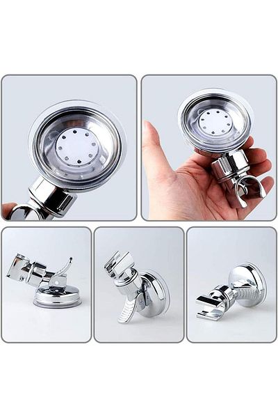 OEM Shower head holder, ABS, Adjustable, Suction cup, Silver