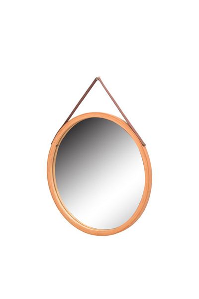 Decorer Wall mirror with natural bamboo frame Lemi 45x1.5x45 cm