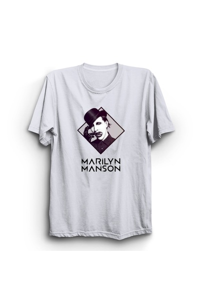 The Fame Marilyn Manson, cu pălărie, trupă de muzică rock metal imprimată, unisex, tricou 100% bumbac